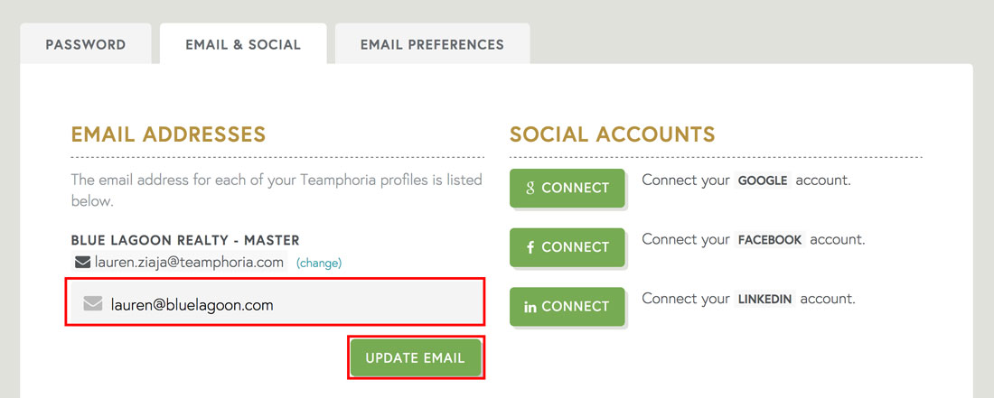 employee recognition software update screen for employee email