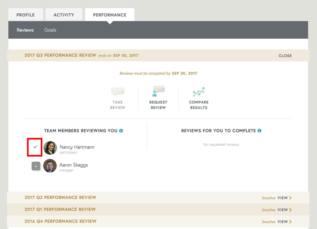 completed employee review on free performance management software