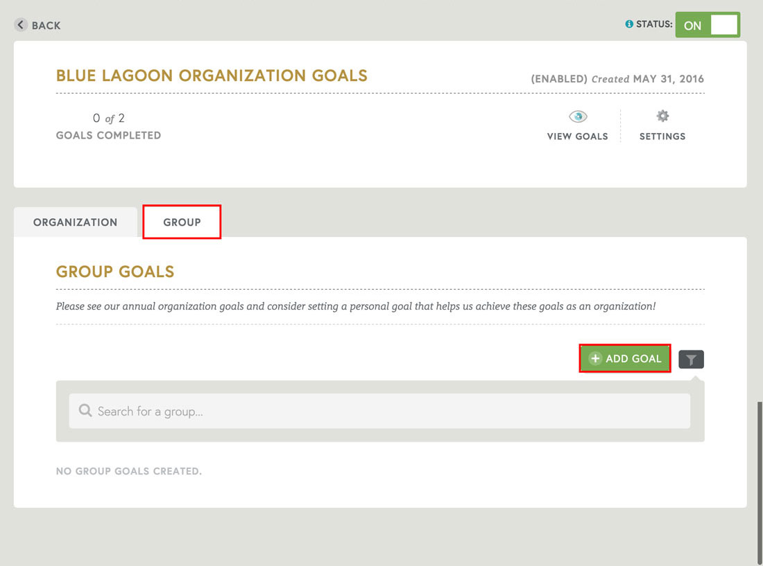 employee recognition software that allows group goals for performance management