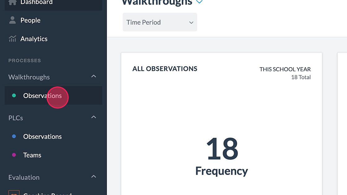 Screenshot of: Click "Observations"