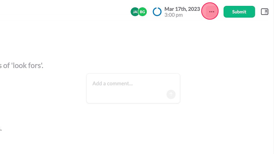 Screenshot of: Click the "···" action menu. to change the observation date and time