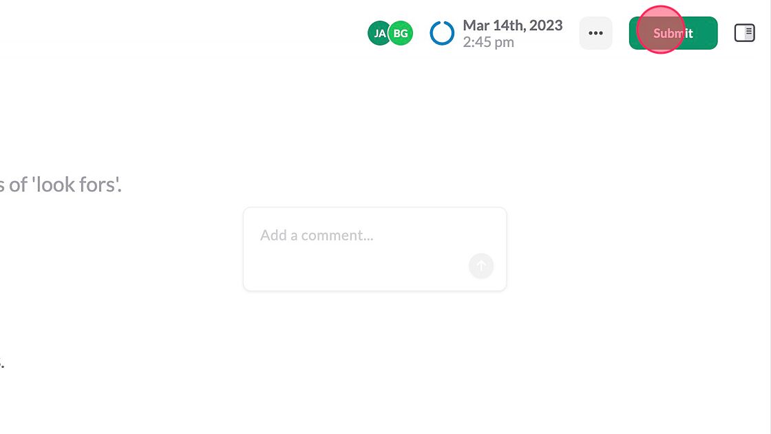 Screenshot of: Submit the observation