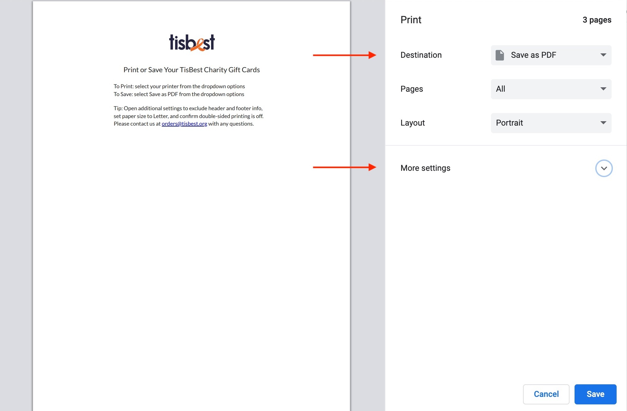 Print or Save via Chrome