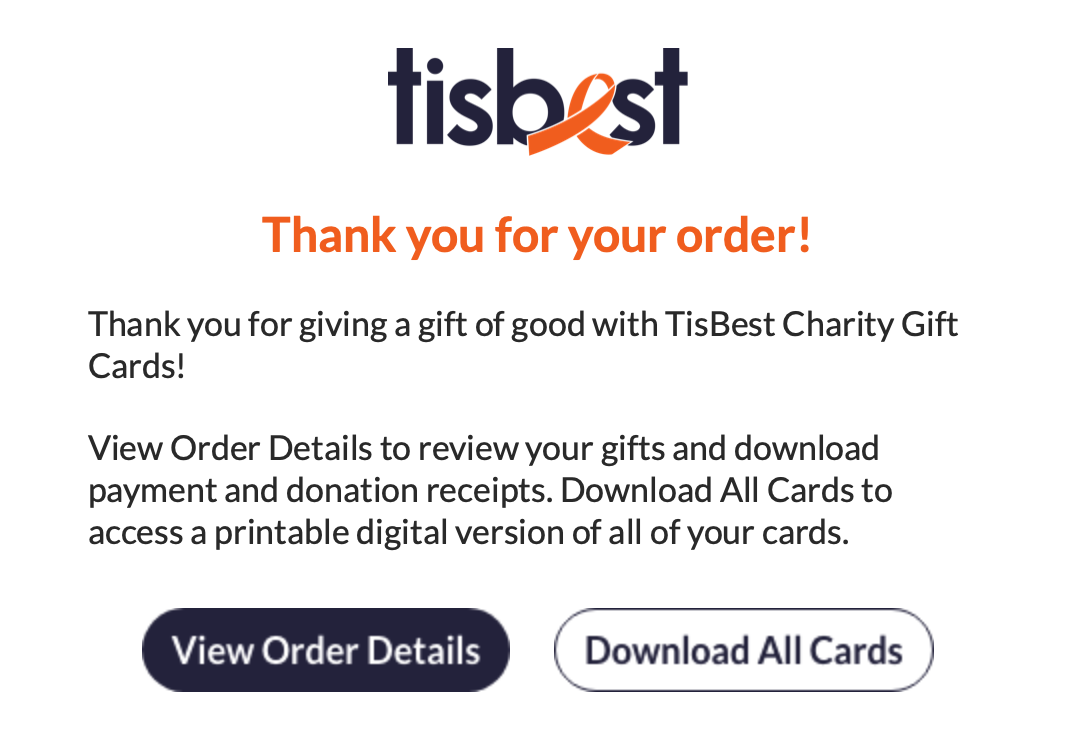 Confirmation email example