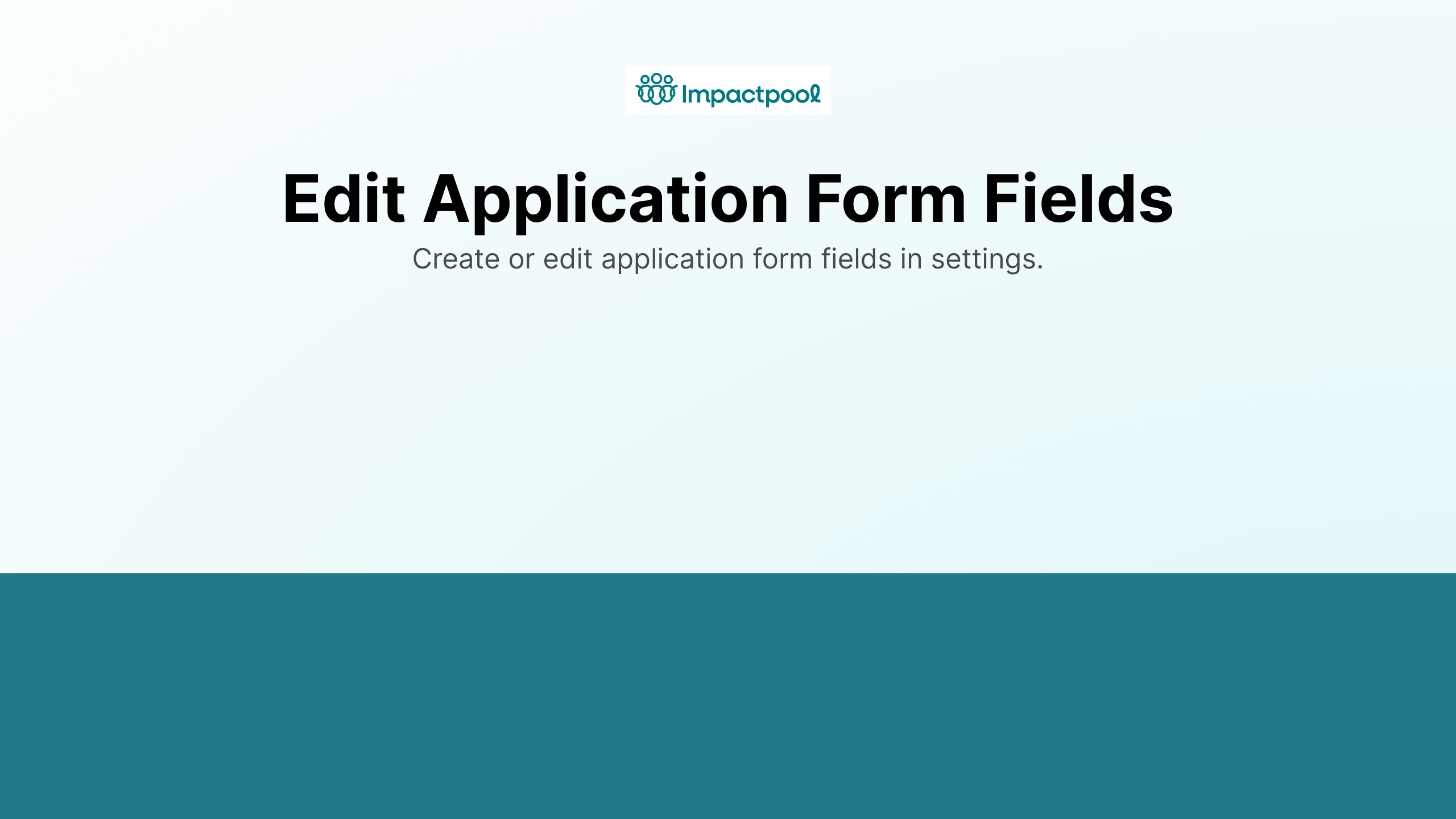 Edit Application Form Fields