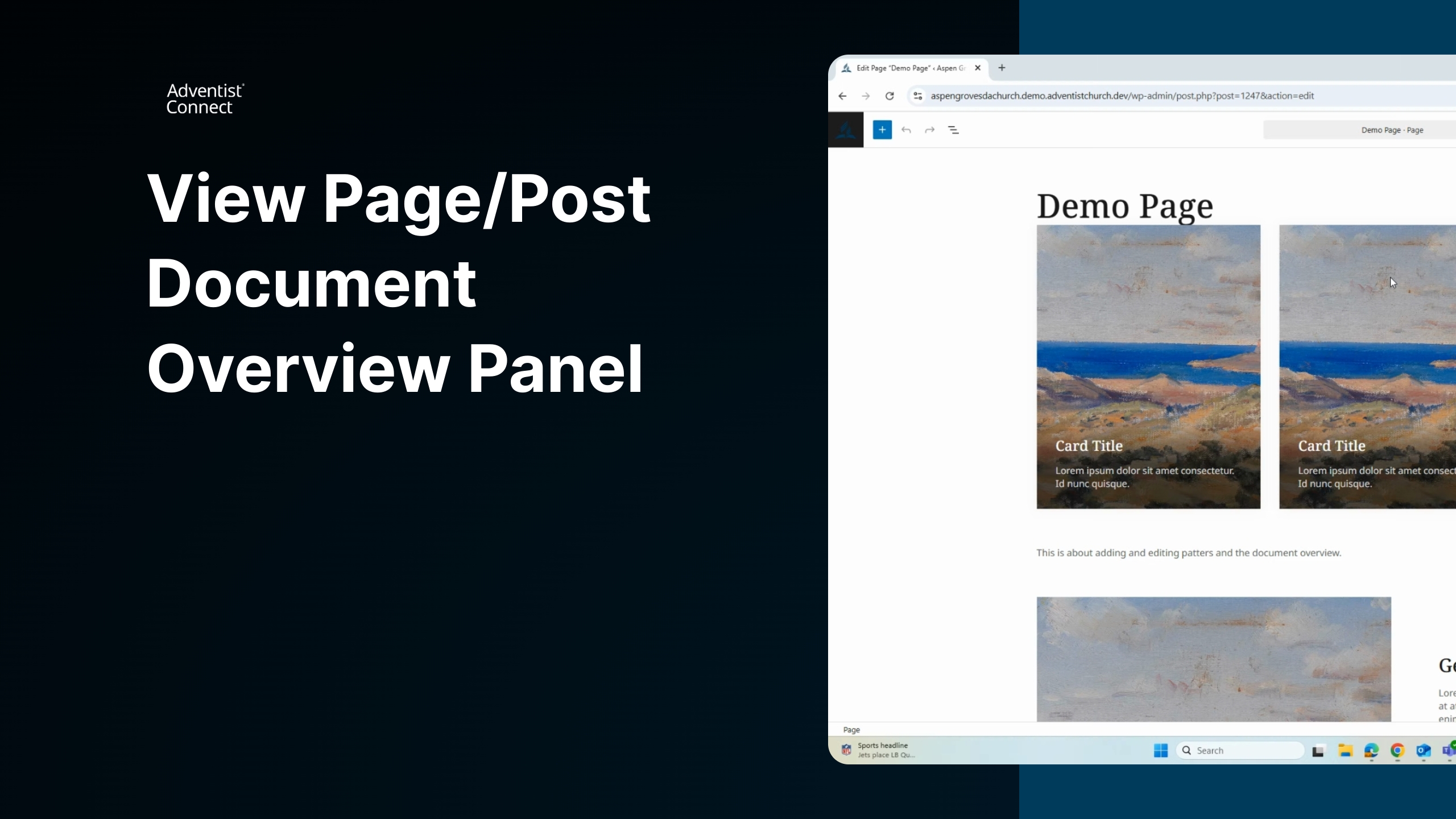 View the Document Overview Panel