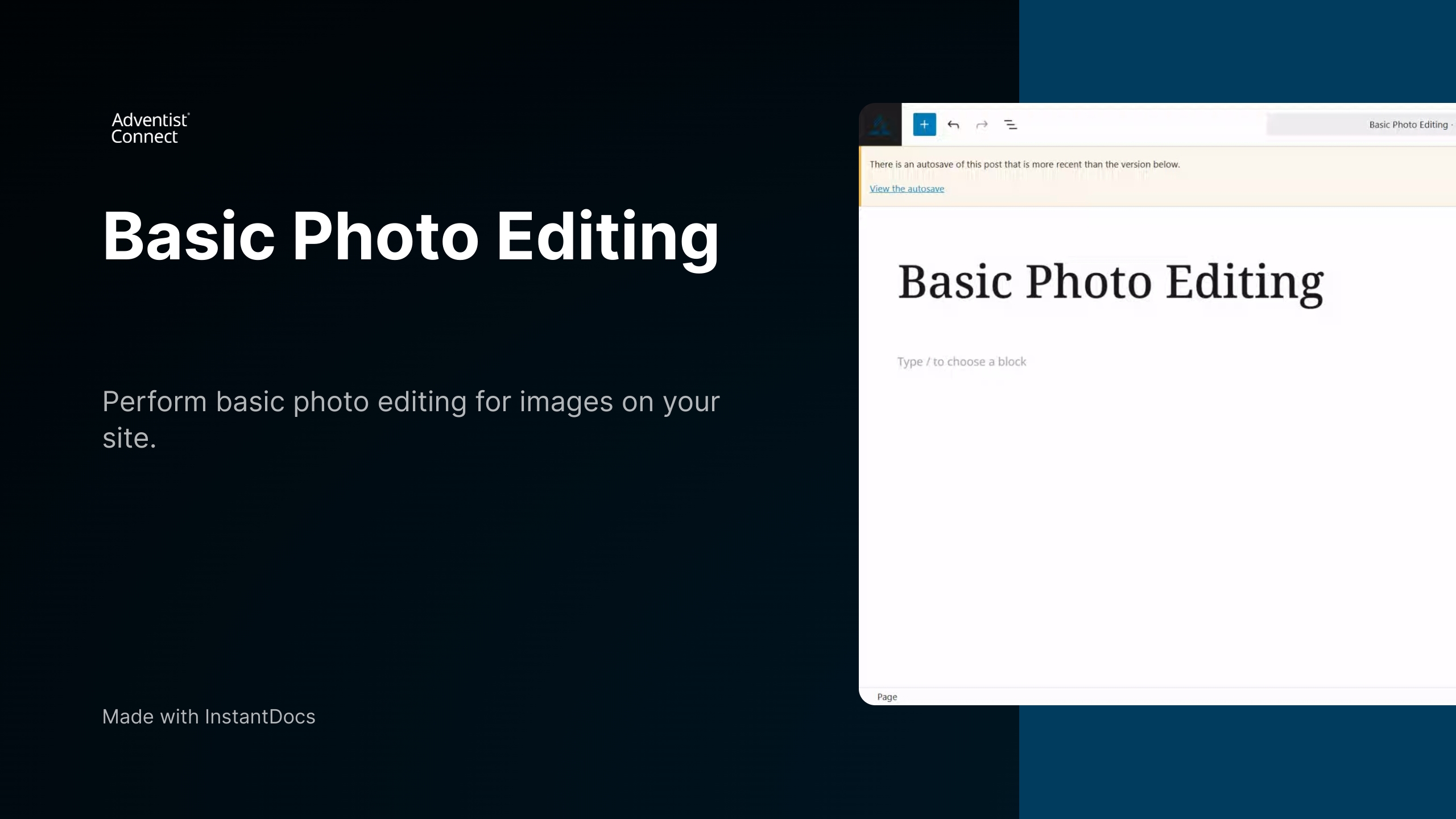 Basic Photo Editing