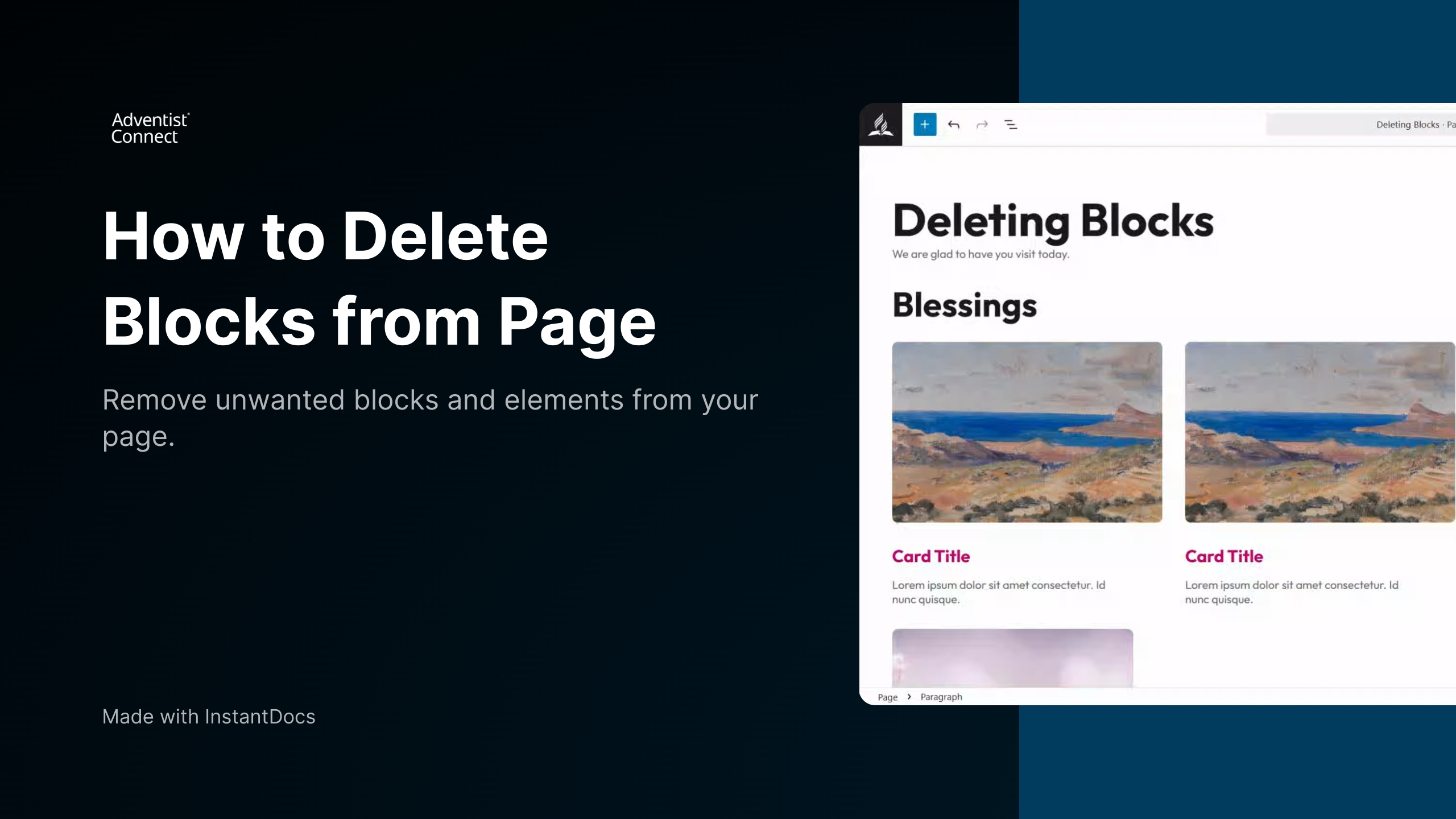 How to Delete Blocks from Page