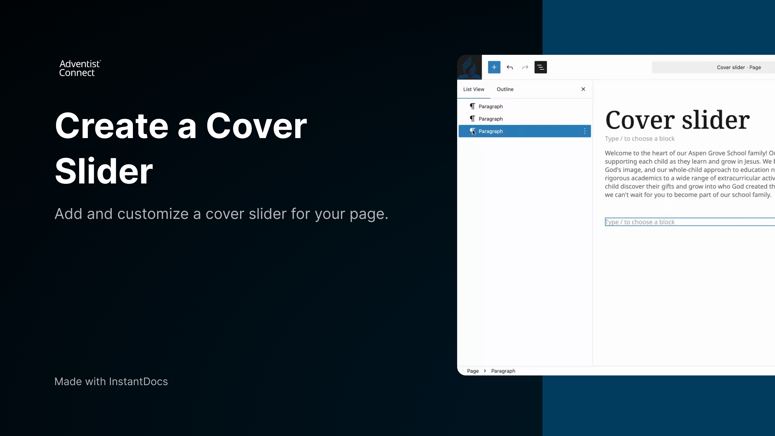Create a Cover Slider