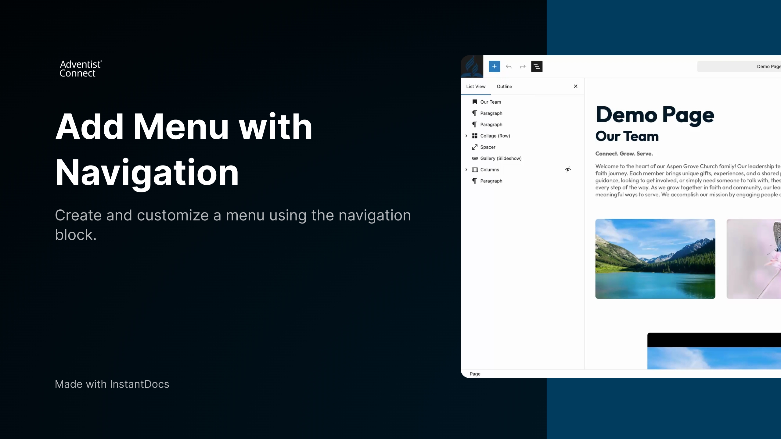Use Navigation Block