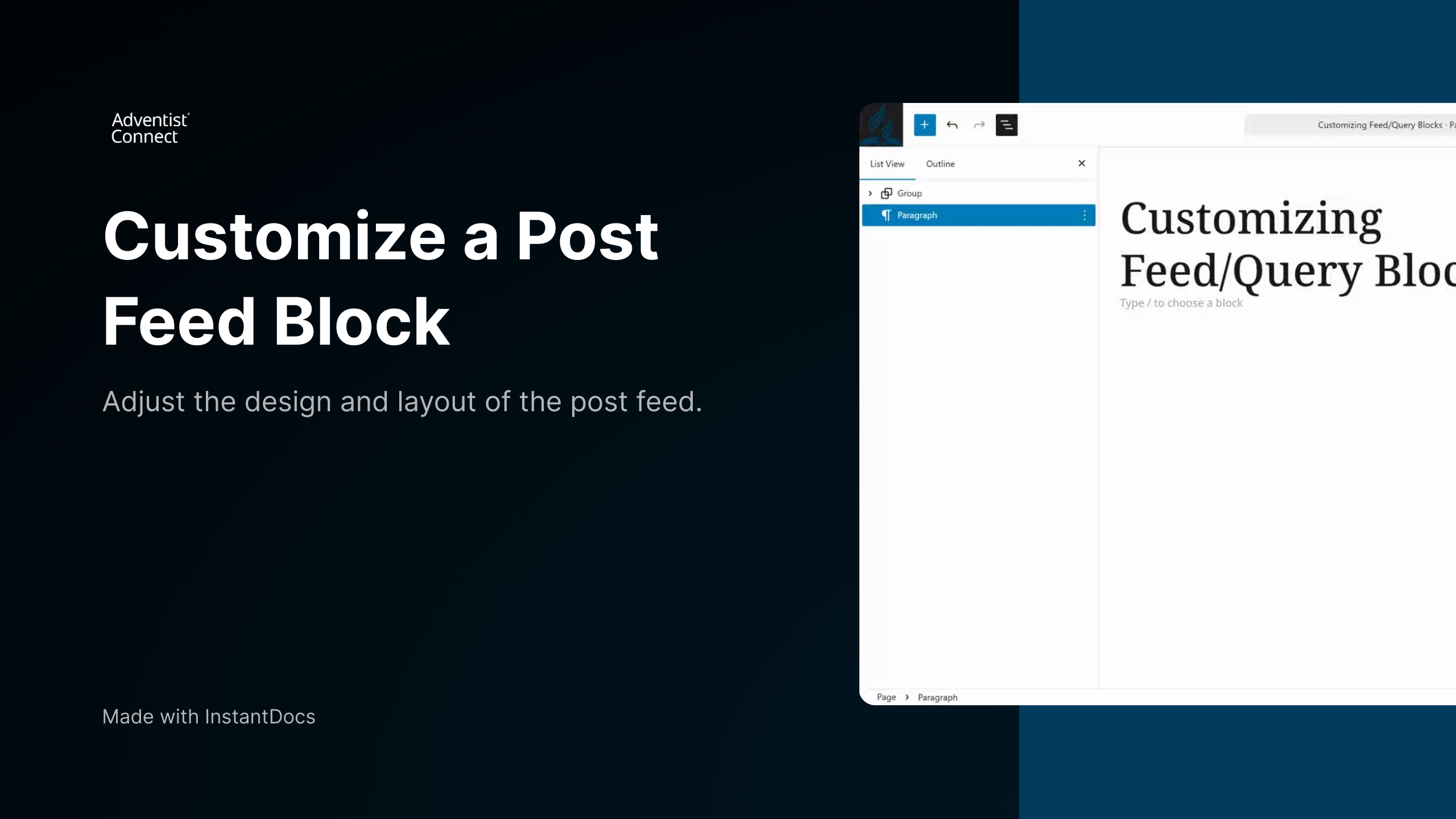 Customize the Post Feed Block