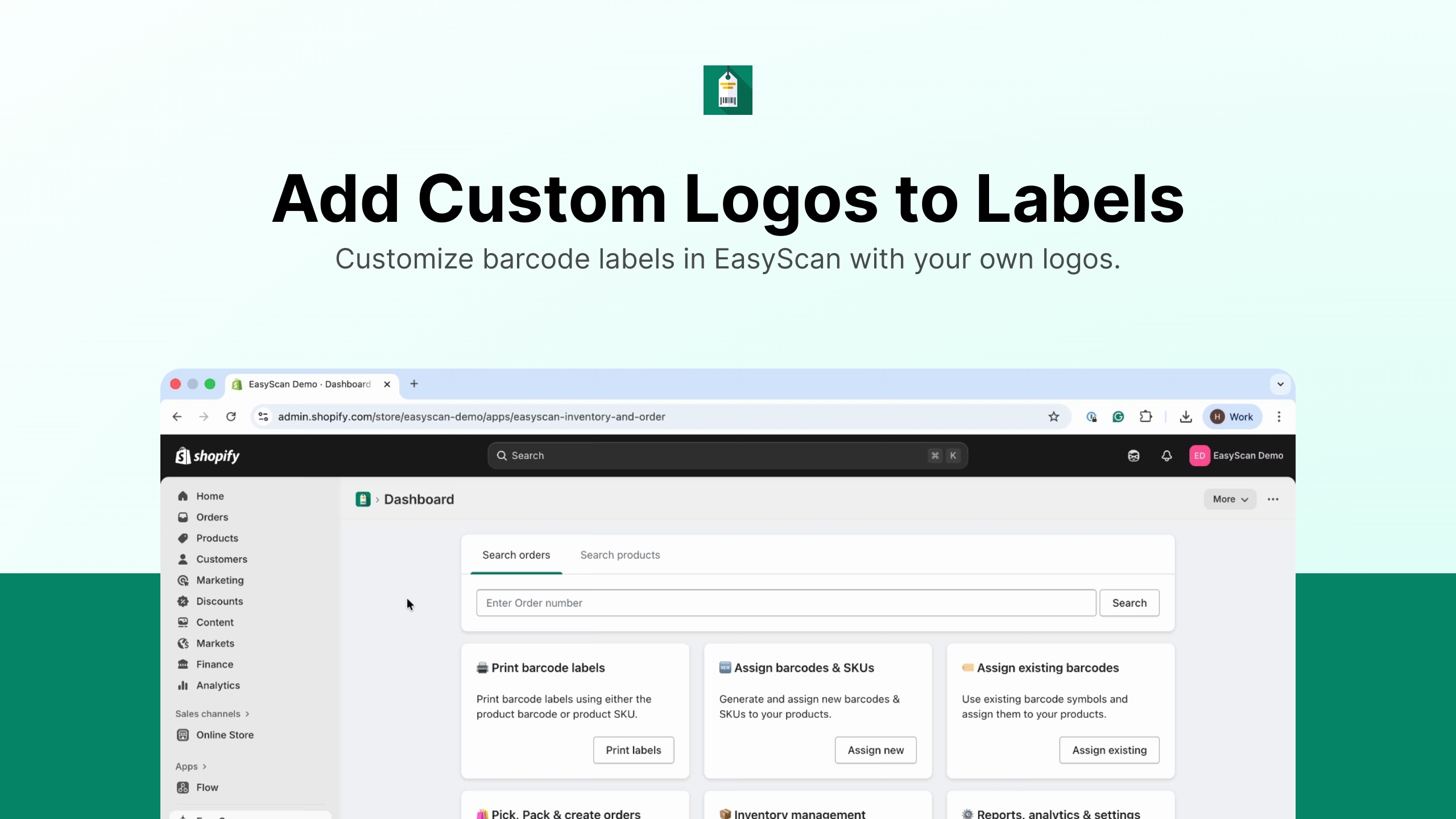 Add custom logos to barcode labels