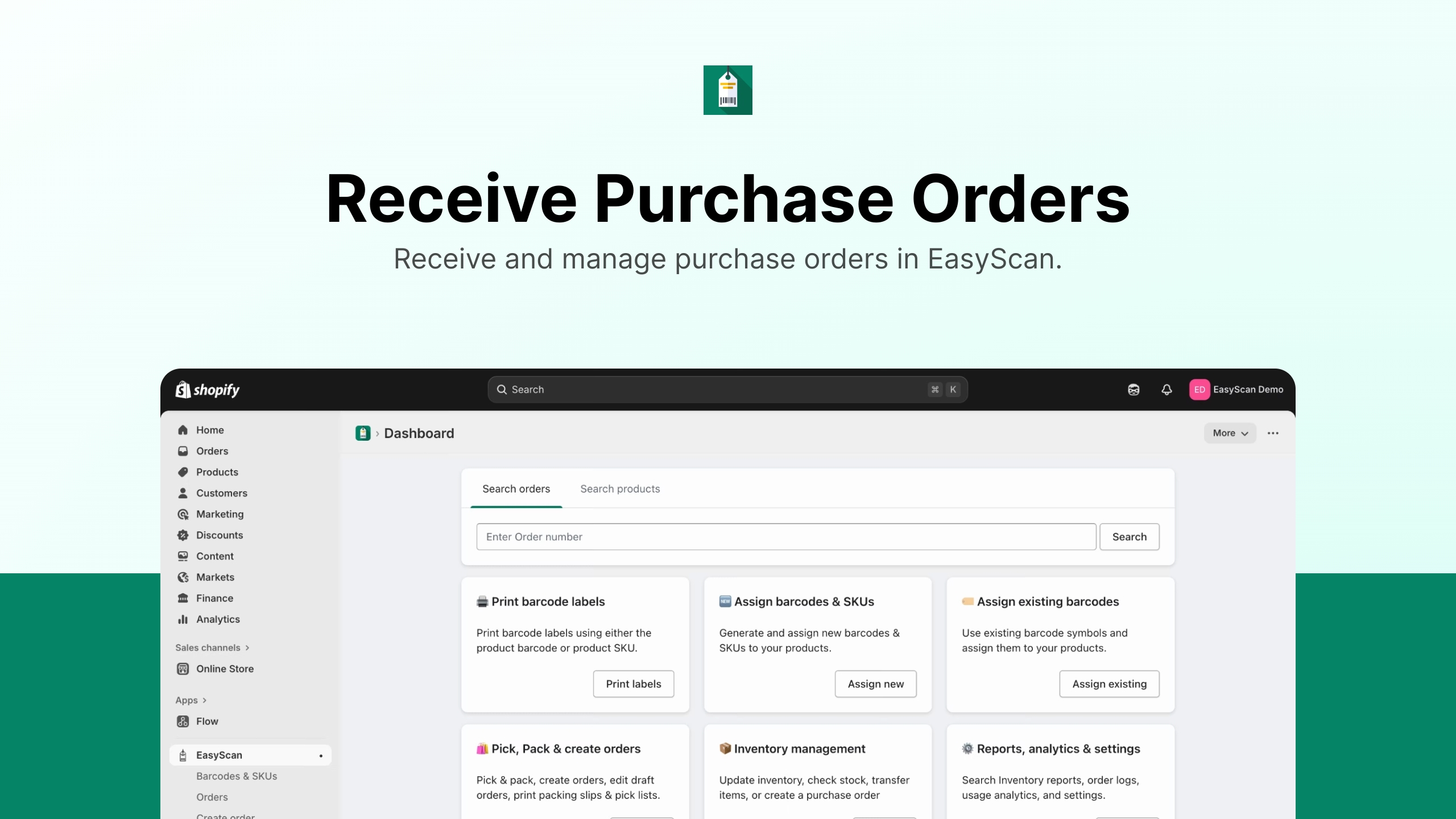 Order Getting How to receive Purchase Orders