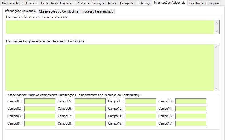 Aba informacoes adicionais nova